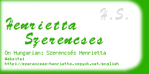 henrietta szerencses business card