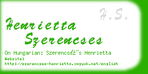 henrietta szerencses business card